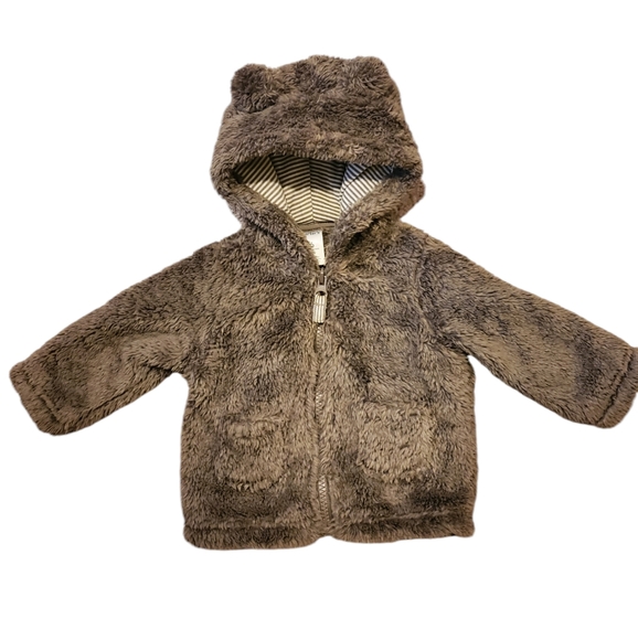 Carter's Other - Cozy Brown Fuzzy Bear Hoodie Jacket